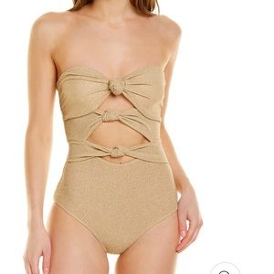 Beach Riot Karla Gold One Piece Swimsuit Size M